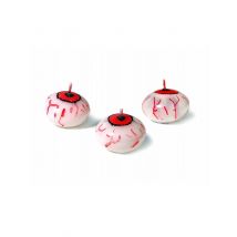 Bougie flottante Oeil ensanglanté Halloween 4 cm - Couleur Rouge