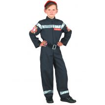 Déguisement pompier noir pour Garçon - Couleur Noir - Taille L 10-12 ans (130-140 cm)