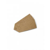 24 Etiquettes en Kraft perforées 5 x 2 cm - Couleur Marron