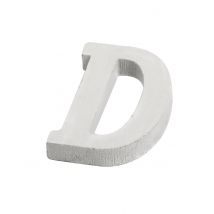 Petite lettre D en bois blanc 5 cm - Couleur Blanc