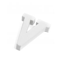 Petite lettre V en bois blanc 5 cm - Couleur Blanc