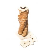 Livre d'or sur socle 80 coeurs en bois 7 cm - Couleur Beige