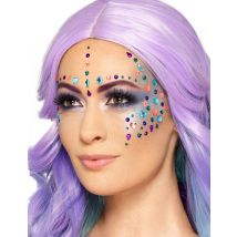100 strass pour visages multicolores girly - Couleur Multicolore
