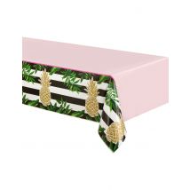 Nappe en plastique Ananas doré 137 x 259 cm - Couleur Or