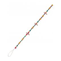 Guirlande en bois perles et pinces multicolores 1,3 m - Couleur Multicolore