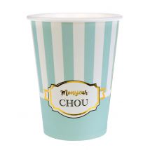 10 Gobelets en carton Baby shower menthe 200 ml - Couleur Vert