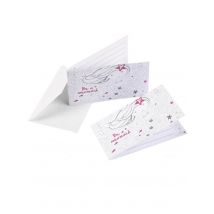 8 Cartons d'invitation Sirène - Couleur Blanc