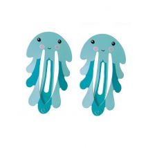 2 Barettes Pieuvres bleues 5,5 cm - Couleur Bleu