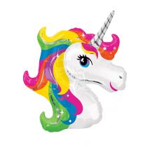 Petit ballon tête de Licorne 22 x 25 cm - Couleur Multicolore