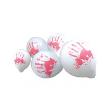 10 Ballons mains ensanglantées 23 cm - Couleur Blanc