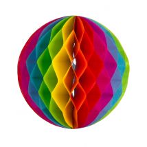 3 Boules en papier alvéolées arc-en-ciel 15, 20 et 25 cm - Couleur Multicolore
