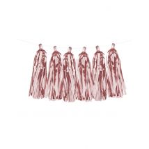 Guirlande tassel 12 pompons rose gold métallisé 1.5m - Couleur Rose