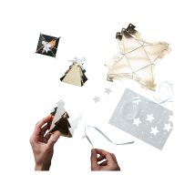 Kit calendrier de l'avent boîtes Sapin dorées à personnaliser 5,5 cm - Couleur Or