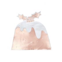 12 Serviettes en papier Pudding rose gold métallisé 16 cm - Couleur Rose