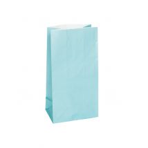 12 Sacs à cadeaux en papier bleus 25 x 9 cm - Couleur Bleu
