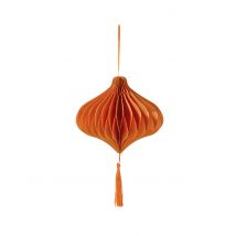 Boule à suspendre en papier alvéolé orange 15 cm - Couleur Orange