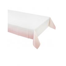 Nappe en papier rose poudré et blanc 180 x 120 cm - Couleur Rose