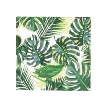 20 Petites serviettes en papier Tropical vert 25 x 25 cm - Couleur Vert