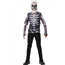 T-shirt et cagoule Skull Trooper Fortnite adolescent - Couleur Noir - Taille 9 à 10 ans (134 à 140 cm)