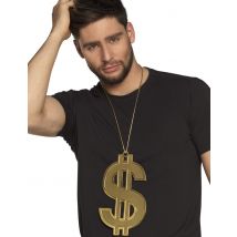 Collier dollars 24 cm XL doré pour Adulte - Couleur Or