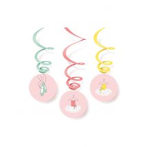 6 Suspensions en spirales Petite Ballerine - Couleur Multicolore
