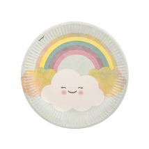 8 Assiettes en carton Petit Nuage 23 cm - Couleur Vert