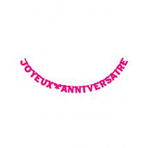 Guirlande Joyeux Anniversaire fuchsia 280 cm - Couleur Rose