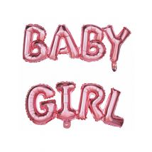 Ballons aluminium lettres Baby Girl rose 118 x 24 cm - Couleur Rose