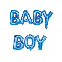 Ballons aluminium lettres Baby Boy bleu 118 x 24 cm - Couleur Bleu foncé