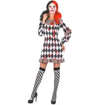 Déguisement clown ensanglanté pour Femme - Couleur Noir - Taille M