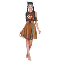 Déguisement indienne à franges pour Femme - Couleur Marron - Taille L