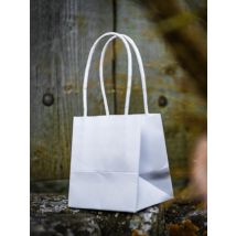 6 Petits sacs en carton blancs 9 x 10 cm - Couleur Blanc