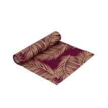 Chemin de table lin marsala fougères cuivrées 28 cm x 5 m - Couleur Bordeaux