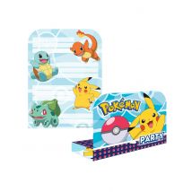 8 Invitations et Enveloppes Pokémon - Couleur Multicolore