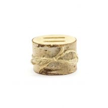 Boîte pour alliances rondin en bois 6 x 4 cm - Couleur Bois
