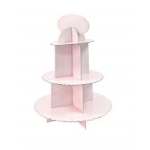 Présentoir à cupcake en carton blanc et rose 30 x 42 cm - Couleur Rose
