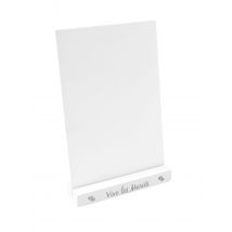 Porte menu en bois Vive les mariés argenté 18 x 12 x 3 cm - Couleur Blanc