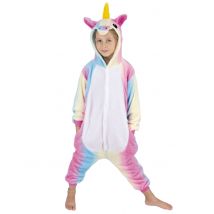 Déguisement combinaison licorne arc-en-ciel pour Enfant - Couleur Multicolore - Taille 11-14 ans (154 cm)