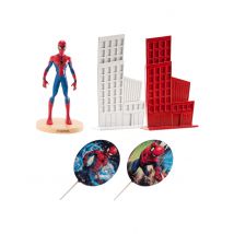Kit décoration gâteau Spiderman 8 cm - Couleur Rouge