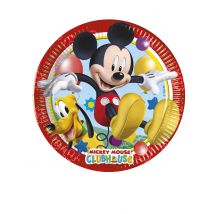 8 Petites assiettes en carton Mickey Mouse 20 cm - Couleur Multicolore