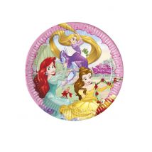 8 Assiettes en carton Princesses Disney cœurs 23 cm - Couleur Multicolore