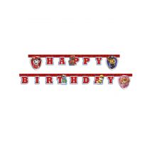 Guirlande Happy Birthday Pat'Patrouille prêt pour l'action 2 m - Couleur Rouge