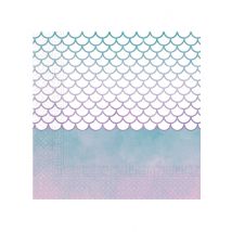 20 Serviettes en papier sirène élégante 33 x 33 cm - Couleur Bleu