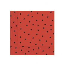 20 Serviettes en papier pastèque party 33 x 33 cm - Couleur Rouge