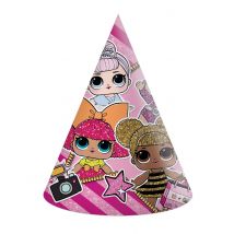 6 Chapeaux de fête LOL - Couleur Rose