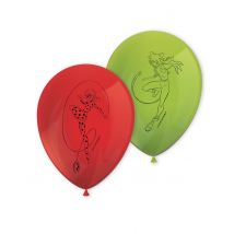 8 Ballons en latex Miraculous Ladybug - Couleur Rouge