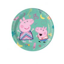 8 Petites assiettes en carton Peppa Pig 20 cm - Couleur Multicolore