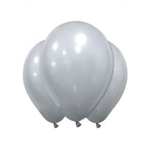 12 Ballons en latex gris 28 cm - Couleur Argent