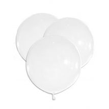 5 Ballons géants en latex blancs 47 cm - Couleur Blanc