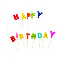 Bougies Happy Birthday multicolore - Couleur Multicolore